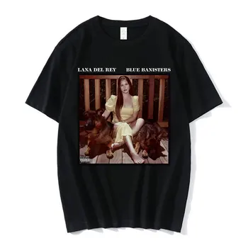 Vara Barbati Casual Scurt-Maneca Tricou Lana Del Rey Albastru Balustrade Album De Muzica Tricou Harajuku Sport Tricouri Femei Streetwear