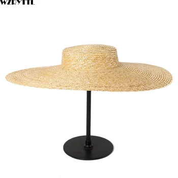 Vara Pălărie Mare 15cm Margine Largă Pălărie de Soare pentru Femei Stil francez Floppy Pălărie de Paie Doamnelor Kentucky Derby Ambarcațiunile de Pălării de damă Pălărie de Bază
