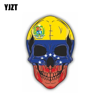 YJZT 9.5 CM*14.4 CM Steag Craniu Venezuela Masina Autocolant Decal Corpul Casca Accesorii Auto 6-1352