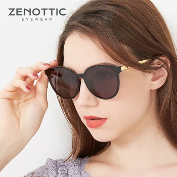 ZENOTTIC ochelari de Soare Pentru Femei de Moda Fierbinte Rotund Vintage Oglinda Slab Designer de Moda, Supradimensionate, Ochelari de Soare Ochelari de Noi FL6211S